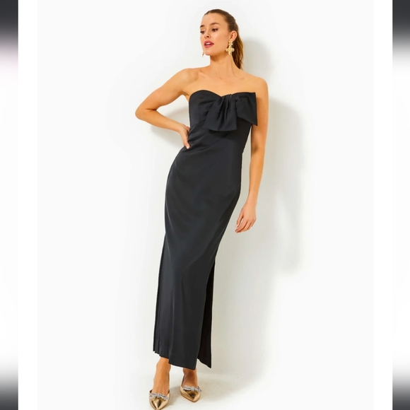 Lilly Pulitzer Women's Carlynn Satin Maxi Bow Dress